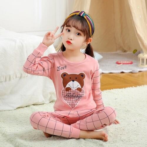 Children Pajamas Set Cartoon Sheep Pyjamas Kids Top+pant 2pcs Pijama Infantil Boys Nightwear Cotton Girls Long Sleeve Sleepwear
