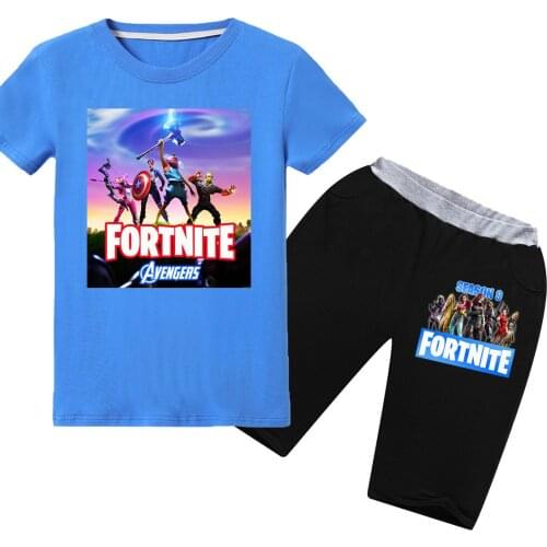 New Fortnites Boys Cartoon Clothes Set Summer Kids T shirt With Pants Casual Sport Suits 2pcs Tracksuit Outfits Childrens Suits