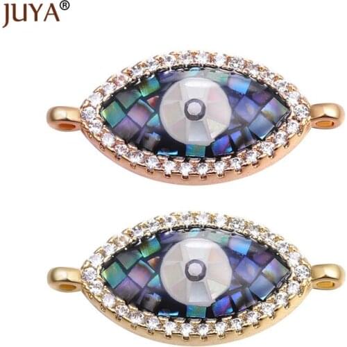 Juya Trendy Jewelry Making Supplies 6 Types of Greek Eye/Blue Turkish Eye/Evil Eye Charms Connectors For Jewelry DIY Craft