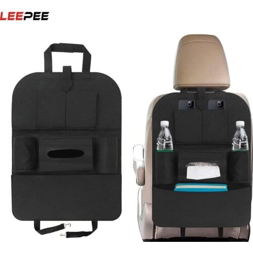 LEEPEE Universal Felt Multi Pockets Car Organizer Car Accessories Phone Tissue Drink Storage Bag Car Back Seat Storage Bag