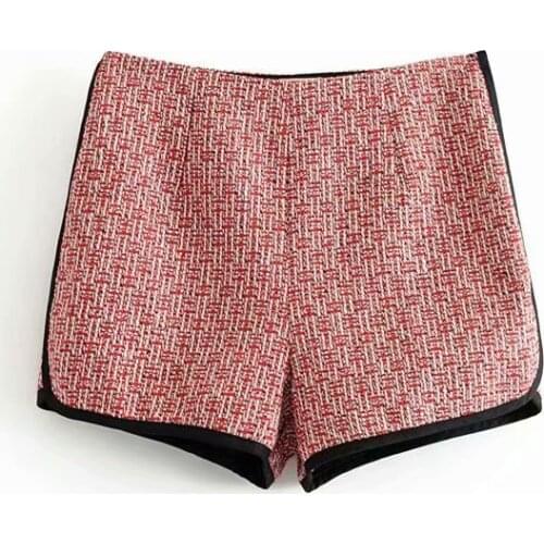 9261 fast selling popular autumn European and American womens new small fragrance coarse tweed shorts