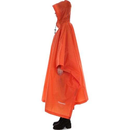 TOMSHOO Multifunctional Lightweight Raincoat with Hood Outdoor Camping Tent Mat Hiking Cycling Rain Cover Poncho Rain Coat