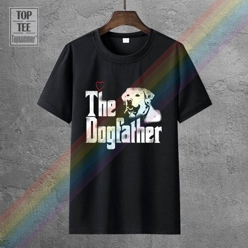 Mens The Dogfather Shirt Labrador Dad T Shirt Fathers Day Gift Summer T Shirt Brand Fitness Body Building Top Tee