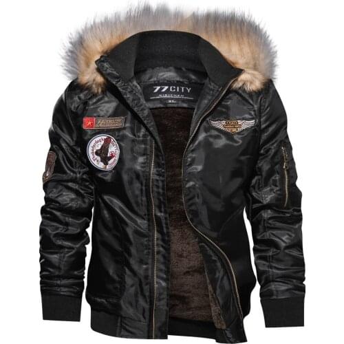 Military Jacket Men Winter Thick Cargo Jacket Coat Thermal Fleece Pilot Jackets Plus Size Windbreaker Coat jaqueta masculina