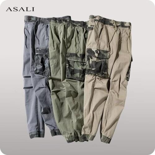 Men Casual Cargo Pants Cotton Trousers 2021 Autumn Male Sweatpants Joggers Fashion Mens Harem Pants Streetwear New Men Bottoms