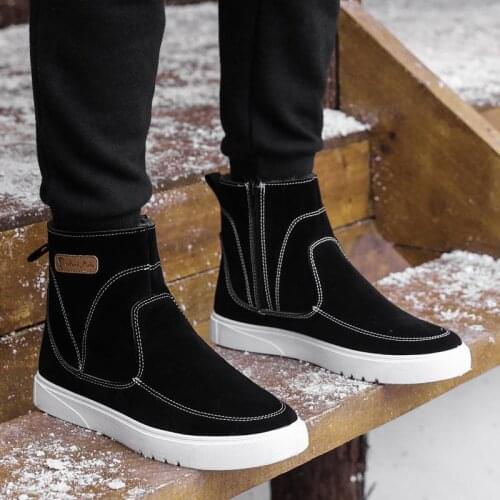 2019 Hot Sale Men Boots Winter Leather Outdoor Desert Ankle Combat Boots Men Leather Snow Boots Comfortable Footwear O5-39