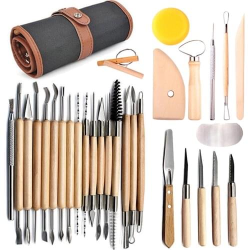 DIY Ceramics Clay Sculpture Polymer tool set Beginners Multi-tools Craft Sculpting Pottery Modeling Carving Smoothing Wax Kit
