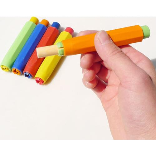 5pcs Chalk Set Health Non-toxic Chalk Holder Clips Colourful Holders Clean Teaching Hold for Teachers Gifts Childrens Stationery