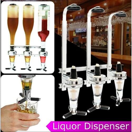 25/30/45ml Wall Mounted Bar Beer Dispenser Wine Liquor Drinks Pourer Dispenser Holder Bar Tool 3 Bottles Stand Machine Bar Games