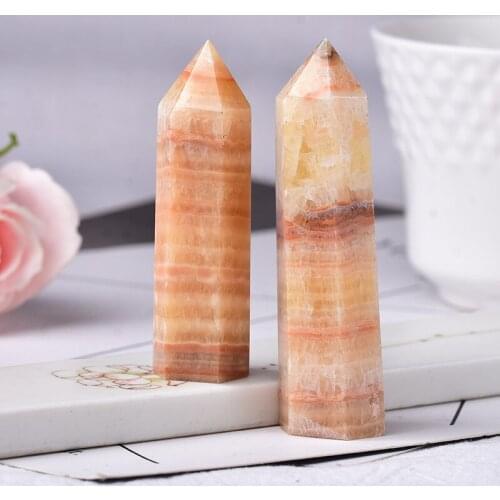 Natural Crystal Point Pork Stone 50-80mm Healing Stone Quartz Crystal Wand Tower Mineral for Home Decoration Pyramid DIY Gift