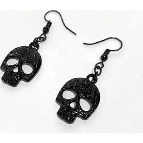 New Fashion Gothic Black Skull Pendant Earrings Punk Halloween Skull Jewelry Ladies Party Jewelry Gift
