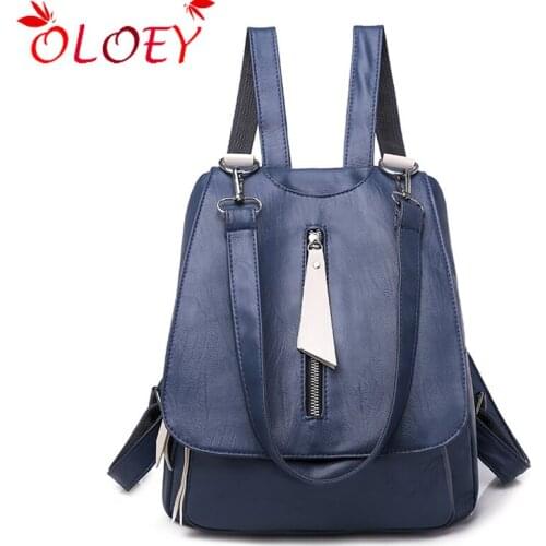 2019 new women leather backpacks big woman shoulder bag lady travel backpack Mochilas school bag for teenager girls Preppy hot