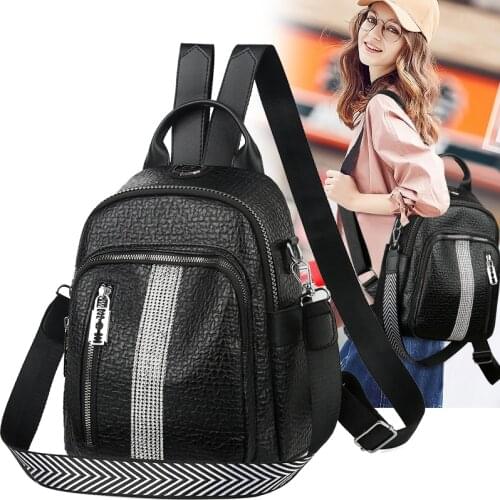 The New Womens Backpack Travel Large Backpack PU Leather Handbag Schoolbag For Girls Womens bag Female Shoulder Back mochila
