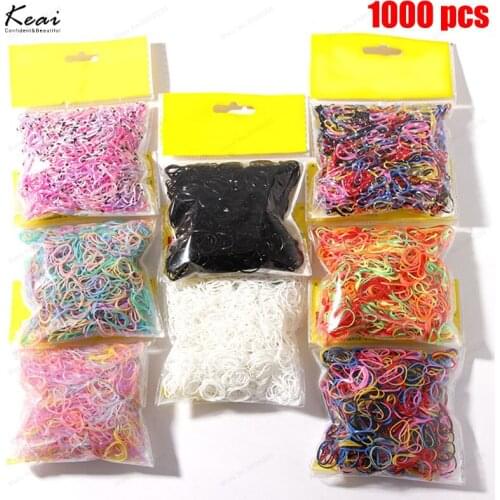 Solid Ponytail 1000 Pcs Ropes Rubber Band Holder Elastic Hair For Women Girls Bind Tie Holder Hair Accessories Pet Styling Tools