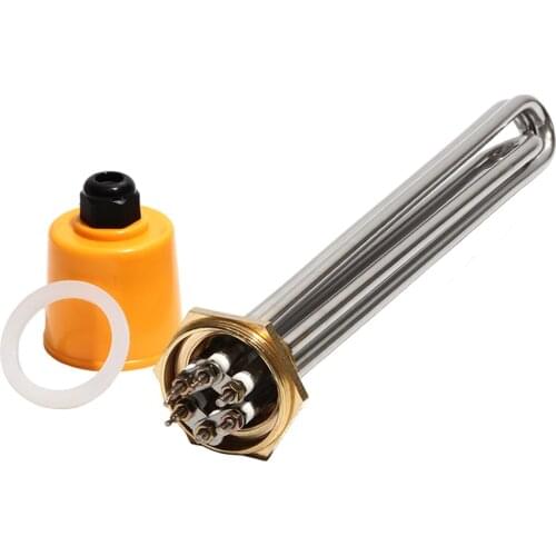 1 1/4 Inch/DN32 Immersion Water Heater 304SUS Tube Copper Thread Element Electric Heating Tube 220V/380V 3KW/4.5KW/6KW/9KW/12KW