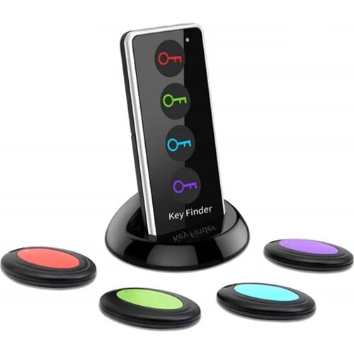 4 in 1 Advanced Wireless Key Finder Remote Key Locator Phone Wallets Anti-Lost with Torch function 4 receivers and 1 dock