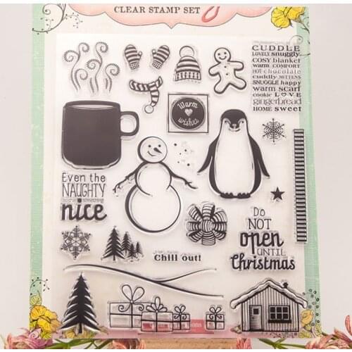 Penguin Transparent Seal Clear Silicone Stamp Cutting DIY Scrapbook Rubber Coloring Embossing Diary Decor Reusable 19.5*23.5cm