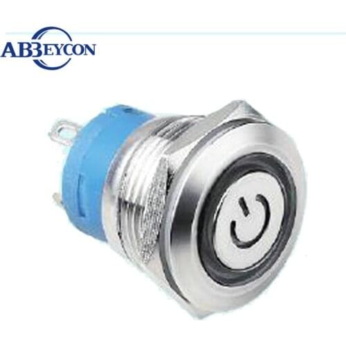 19mm Reset Momentary Latching Self-Locking Switch Ring Led Power Sign Led Illuminated Light Pin Terminal Push Button Switch