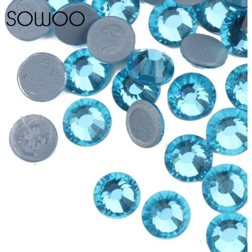 SS6 Aquamarine Color similar SWA Rhinestone1440pcs/lot High quality Hotfix Rhinestones use for high-end clothing SOWOO