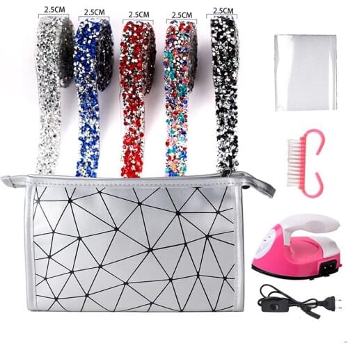 Resin Rhinestone Trim/many Color New Accessories Trimming Hotfix Rhinestones Tape 2.5cm Width Banding Crystal Wedding Decor DIY