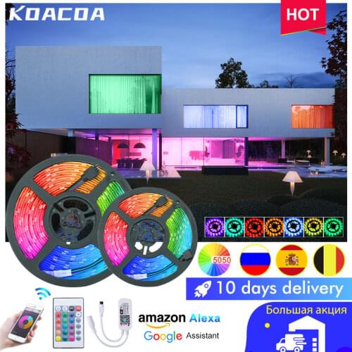 SMD 5050 RGB Led Tape Light 5M 10M 15M 20M WIFI Led Strip DC12V Ribbon Diode Fita IR LED Light Waterproof Control Adapter Plug