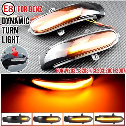 2pcs Dynamic Turn Signal Light LED Side Rearview Mirror Sequential Indicator FOR Mercedes-Benz C W203 C T-Modell (S 203) CL203