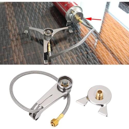 Three-cornered Gas Converter Long Cylinder Air Tank Conversion Adapter Foldble Stove Connector for Camping Outdoor Tool