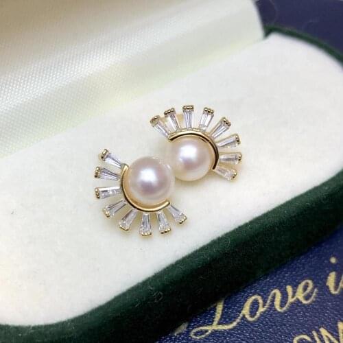 Girls Jewelry 925 Sterling Silver Earrings Findings Settings Base Mountings Parts Mounts for Pearls Agate Crystal Stones Jade