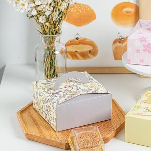 10pcs Portable Birthday Cake Box Pink Paper Wedding Cake Boxes And Packaging Bakery Wrapping Paper Box For Wedding Party
