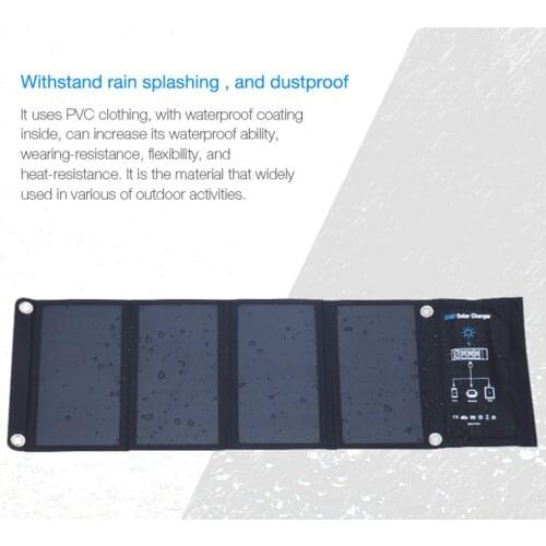 24W Foldable Solar Charger Triple USB Solar Panel Module Waterproof Power Bank Phone Charger for iPhone Samsung Tablet PC