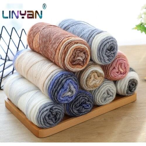 3 balls * 100g space dye cake gradient color cotton yarn knit scarf hand knitting woolen yarn DIY thick sweater threads ZL59