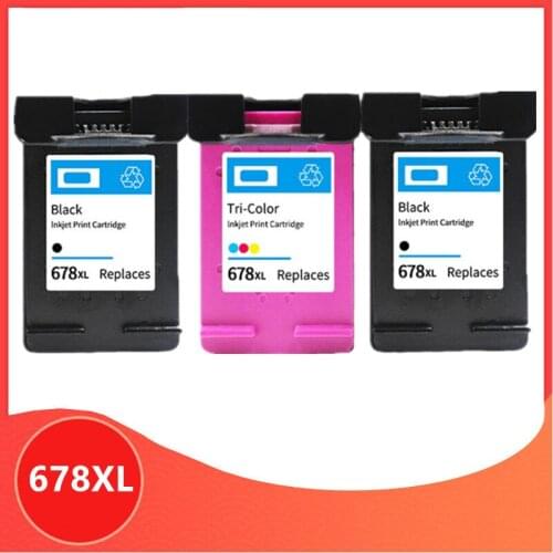3Pack 678 Ink Cartridge for HP 678 XL Ink Cartridge for 678XL for hp678 Deskjet 2515 3515 1018 1518 2548 3548 4518 2648 Printer