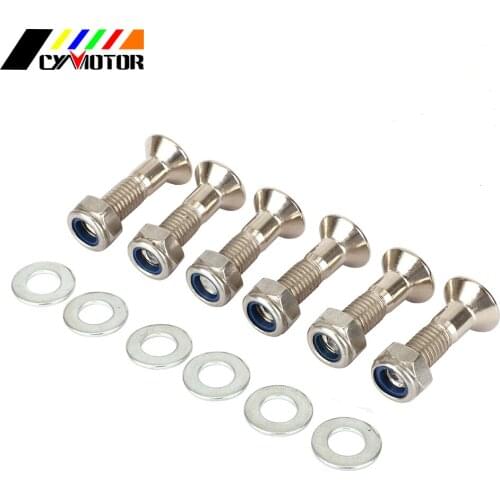 Motorcycle 6PCS Sprocket Plugs Bolt Set Screws For YAMAHA HONDA KTM KAWASAKI SXF XCW SX KX KXF CR WR YZ YZF WRF Dirt Bike