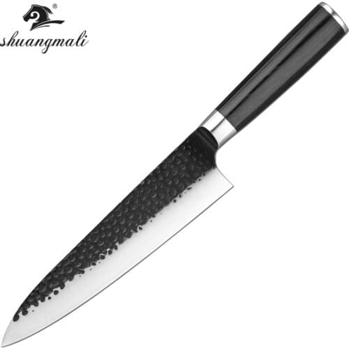 8 Inch Utility Chef Knives 4Cr Stainless Steel Cleaver Kitchen Knife Wood Handle Cutting Meat Cooking Tools Slicing Chef Knife