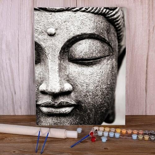 Abstract Buddha Face Coloring By Numbers Painting Package Oil Paints 50*70 Canvas Painting Paintings Crafts Adults Art