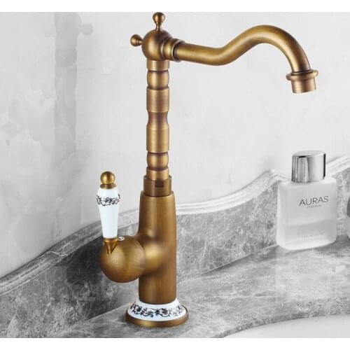 Antique faucet basin faucet retro faucet kitchen blue and white porcelain double hole faucet