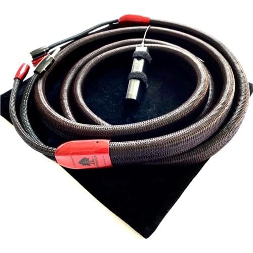 1Pcs Audiophile Redwood Center HiFi Audio Speaker Cable Series 1000 Silver Spade / Carbon Banana Plug with 72V DBS