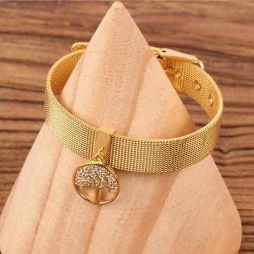 Fashion Tree Charm Bracelet For Women High Quality Stainless Steel Watchband Bracelet Summer Jewelry Wholesale / Drop Shipping