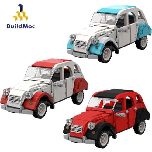 BuildMoc Technical Car Speed Champion Building Blocks MOC Technical Supercar Old Models Bricks Toys For Children