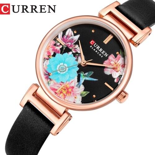 CURREN Women Watches Luxury Brand Lady Quartz Watch Women Fashion Casual Leather Strap Dress Wristwatch Waterproof reloj mujer