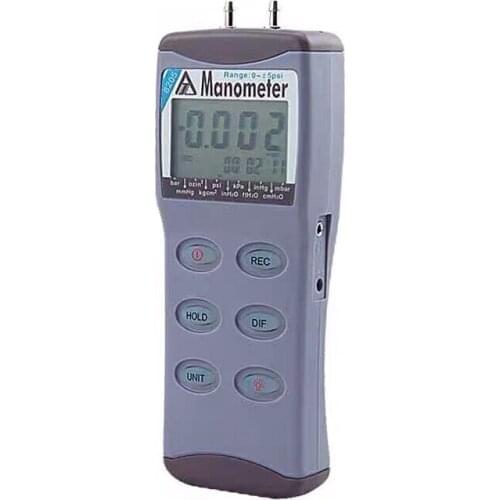 AZ8205 Digital Pressure Gauge Differential Pressure Tester 0-5psi 11 Pressure Units Of Measure RS232 Signal output
