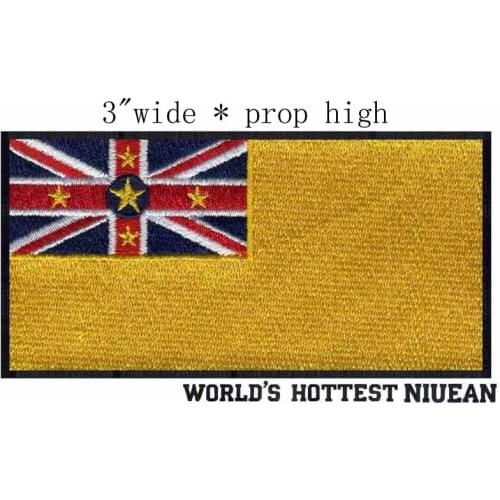Niue Flag 3"wide embroidery patch for Warmth and friendship/hamlet/belief