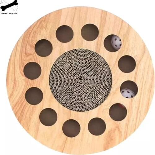 Cat Corrugated Scratching Board Round Toy Scratcher Bed Pad Protecting Furniture Cat Toy Funny Turntable For Pet Cat
