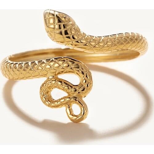 CANNER Retro Opening Snake Ring 100% 925 Sterling Silver Anillos Gold Rings For Women Luxury Fine Jewelry Wedding Rings Bague