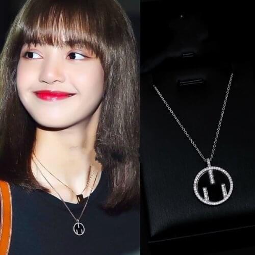 Kpop Korean Celebrity new temperament Silver color charm chain Necklaces Women Simple Jewelry Round Necklaces Pendants Gift