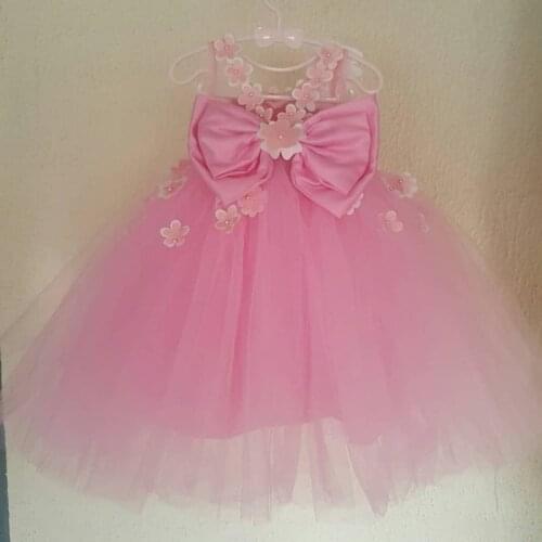 Cute Infant Girl Birthday Dress Knee Length Princess Christmas New Year Gowns for Kids Photoshoot Props