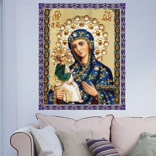 Golden Panno 5D Pattern Diamond Embroidery DIY Religious Diamond Painting Cross Stitch Full Drill Rhinestone Painting Decor 09