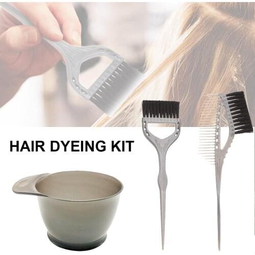 3Pcs/set Hair Dye Colouring Brush Comb Bowl Hair Dyeing Kit Hair Color Mixing Bowls Barber Salon Tint Hairdressing Styling Tool