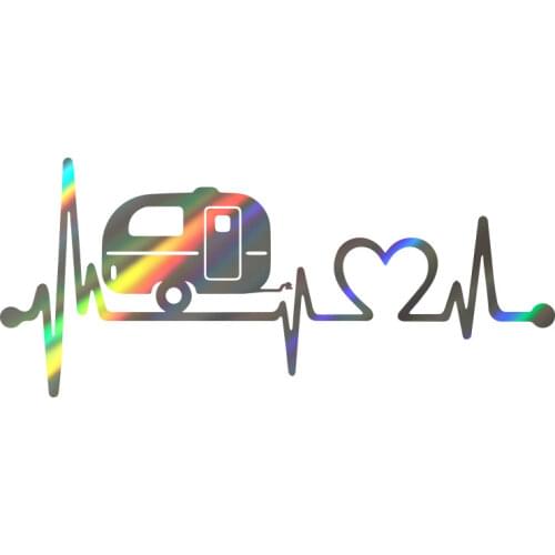 Car Sticker Caravan Love Heartbeat Stickers Camper Body Window Stickers Car Styling Vinyl Decals 19cm*8.3cm Auto Accessories Hot