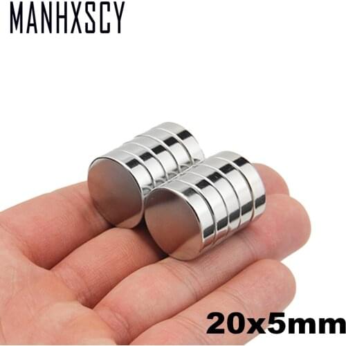 100pcs Neodymium N35 Dia20mm X 5mm Strong Magnets Tiny Disc NdFeB Rare Earth For Crafts Models Fridge Sticking magnet 20x5mm